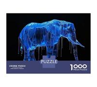 Jigsaw Puzzles for Adults 1000 Piece Blue Elephant Jigsaw for Adults Fun Games Wall Art Unique Birthday And Xmas Gifts 70x50cm/1000pcs