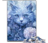 Jigsaw Puzzles for Adults 1000 Piece Blue Eyes Cat Made of Wood, Perfect DIY Art Decor Or Birthday Gift 50x75cm Family Fun Craft, Perfect for Birthdays, Holidays