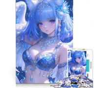 Jigsaw Puzzles for Adults 1000 Piece Blue-Haired Angel with Win, Hands-on Game, Fun Activities at Home, Presents for Women 50x75cm