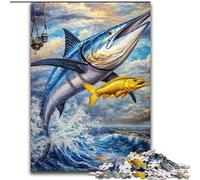 Jigsaw Puzzles for Adults 1000 Piece Blue Marlin, for Ages 14 And over Each Piece Is Unique - Fun And Challenging Game for The Whole Family Good Gift (Size 50x75cm)