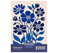 Jigsaw Puzzles for Adults 1000 Piece Blue Wild Flowers Jigsaw for Adults Fun Games Wall Art Unique Birthday And Xmas Gifts 38x26cm/1000pcs