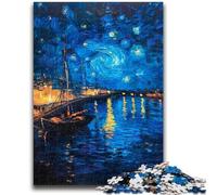 Jigsaw Puzzles for Adults 1000 Piece Boat Under The Night Sky for And 14 Years And over Interesting Stress Reduction Gifts for Friends And Family 38x26cm