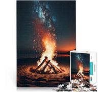 Jigsaw Puzzles for Adults 1000 Piece Bonfire Made of wood for age 14 years and over Educational toy game challenge Great gifts and toys 。size:50x75cm/19.68x29.52inch