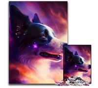 Jigsaw Puzzles for Adults, 1000 Piece Border Collie Nebula Wooden Puzzles Interactive Family Game, DIY Home Decor Brain Challenge Gift 50x75CM/19.68x29.52inch