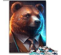 Jigsaw Puzzles for Adults 1000 Piece Boss Brown Bear cardboard Jigsaw Puzzles for Adults size 26x38cm Perfect for Teenagers & Collectors, Ideal Home Decor & Travel Gift