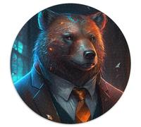 Jigsaw Puzzles for Adults, 1000 Piece Boss Brown Bear Round Cardboard Jigsaw Puzzles for Adults Perfect for Teenagers & Family Fun, for Birthdays 1000pcs (67.5x67.5cm)