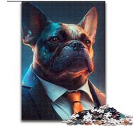 Jigsaw Puzzles for Adults 1000 Piece Boss Bulldog Made of Wood, Ideal for Home & Office Decor, for Birthday 50x75cm Birthday Party for Men Women
