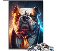Jigsaw Puzzles for Adults 1000 Piece Boss Bulldog Made of Wood, Ideal for Home & Office Decor, for Birthday 50x75cm Birthday Party for Men Women