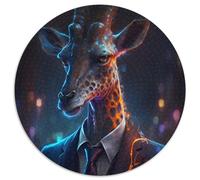Jigsaw Puzzles for Adults, 1000 Piece Boss Giraffe Round Paper Jigsaw Puzzles Gift for Men And Women,Daily & Special Occasion (Size 67.5x67.5cm)