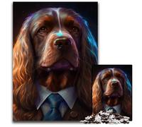 Jigsaw Puzzles for Adults 1000 Piece Boss Golden Retriever Jigsaw Puzzles Interactive Family Game, Brain Challenge, Educational Toy 50x75CM/19.68x29.52inch