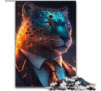 Jigsaw Puzzles for Adults, 1000 Piece Boss Leopard cardboard Jigsaw size 26x38cm Challenging Brain Teaser for Teenagers, Family Game Night Fun
