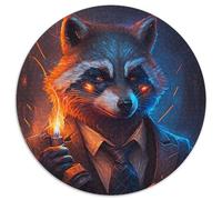Jigsaw Puzzles for Adults, 1000 Piece Boss Raccoon Cardboard Jigsaw Puzzles Toys Gift Educational Intellectual Decompressing Fun Family Game (67.5x67.5cm)