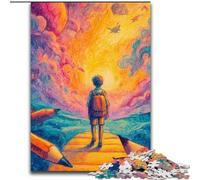 Jigsaw Puzzles for Adults 1000 Piece Boy Going to School Puzzle for Home Decor, Ideal Christmas & New Year Gift for Teenagers (size 26x38cm)