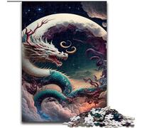 Jigsaw Puzzles for Adults 1000 Piece Brave Dragon Made of Wood, for Parents, Lovers, Friends - Age 14+ 50x75cm Birthday Party for Men Women