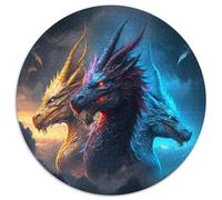 Jigsaw Puzzles for Adults 1000 Piece Brave Dragon Round Cardboard Jigsaw An for Christmas Or Birthdays 1000pcs (67.5x67.5cm)