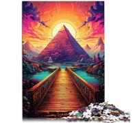 Jigsaw Puzzles for Adults 1000 Piece bridge to the pyramids learning educational jigsaw puzzle 26x38cm is ideal as gifts for the whole family