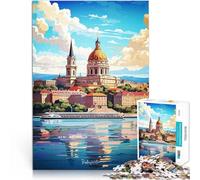 Jigsaw Puzzles for Adults 1000 Piece Budapest Oil Painting Herausfordernd Schwierig Verbessern Sie das Gedächtnis75x50cm