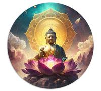 Jigsaw Puzzles for Adults 1000 Piece Buddha Round Cardboard Jigsaw Puzzles Perfect Christmas & New Year Gift, (67.5x67.5cm)