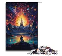 Jigsaw Puzzles for Adults 1000 Piece Buddha's Colorful Psychedelic Starry Sky Jigsaw Puzzles Game Toys Funny 1000 PCS(38x26cm)