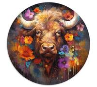 Jigsaw Puzzles for Adults 1000 Piece Buffalo 1000 Pieces Round Puzzles for Adults Family Interactive Game, Craft Gift with Colorful Artwork 1000pcs (67.5x67.5cm)