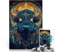 Jigsaw Puzzles for Adults 1000 Piece bull head art Made of cardboard for age 14 years and over Analysis and logic Birthday Gifts。size：38x52cm/14.96x20.47inch