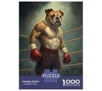Jigsaw Puzzles for Adults 1000 Piece Bulldog Boxer in Ring Adult Puzzles Toy Wall Decor Wall Decoration Deal As Gifts for The Whole Family 70x50cm/1000pcs