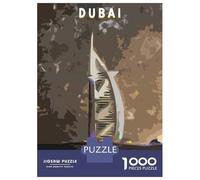 Jigsaw Puzzles for Adults 1000 Piece Burj Al Arab Dubai Poster Teenager Puzzles Hands-on Game Difficult Challenge Challenging Game Gifts 52x38cm/1000pcs