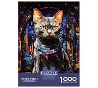 Jigsaw Puzzles for Adults 1000 Piece Burmese Cat Abstract Jigsaw for Adults Hands-on Game Difficult Hard Fun Activities at Home 70x50cm/1000pcs