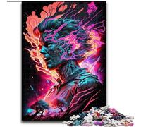 Jigsaw Puzzles for Adults 1000 Piece Burning Neon Human Puzzle Interactive Family Game, Ideal, Family Activity Game (size : 50x75cm)