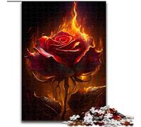 Jigsaw Puzzles for Adults, 1000 Piece Burning Rose Puzzle Made of Wood,Perfect for Halloween, Christmas, Birthday Gift 1000pcs(50x75cm)