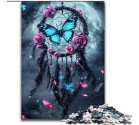 Jigsaw Puzzles for Adults 1000 Piece Butterfly Dream Catcher, Analysis And Logic with Fully Interlocking Randomly Shaped Pieces for And Age 14 Years Up 26x38cm