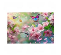Jigsaw Puzzles for Adults 1000 Piece Butterfly Large Puzzle Flower, Difficult Challenging Family Games for The Whole for Women, Wooden Jigsaws with Gift Box Packaging, Gifts for Women 75x50cm D-9