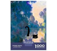 Jigsaw Puzzles for Adults 1000 Piece Cai in Autumn Lake Monet Puzzles for Adults Relax Games Pattern Assembly Christmas Birthday Gifts 52x38cm/1000pcs