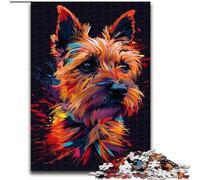 Jigsaw Puzzles for Adults 1000 Piece Cairn Terrier Dog Art Puzzles for Adults Making It A Great Gift for Family Fun (Size 50x75cm)