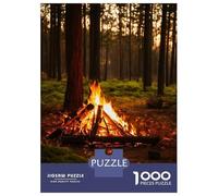 Jigsaw Puzzles for Adults 1000 Piece Campfire in The Woods at Night Puzzle for Adults Brain Teaser Game Difficult Hard Deal As Gifts for The Whole Family 70x50cm/1000pcs