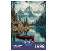 Jigsaw Puzzles for Adults 1000 Piece Canadian Mountain Lake Puzzle for Adults Brain Teaser Game Difficult Hard Deal As Gifts for The Whole Family 38x26cm/1000pcs