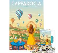 Jigsaw Puzzles for Adults 1000 Piece Cappadocia Love Valley Turkey Travel Illustration Learning Educational Toys for Educational Game For Family Fun Funny Gifts (Size 38x26cm)