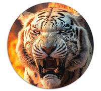Jigsaw Puzzles for Adults 1000 Piece Captive Fire Tigers Paper Puzzles Family Activity Game for Teenagers,Challenging Brain Teaser (67.5x67.5cm)