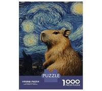 Jigsaw Puzzles for Adults 1000 Piece Capybara Starry Night-4 Jigsaw Puzzle Brain Teaser Game Stress Reliever Unique Birthday And Xmas Gifts 70x50cm/1000pcs
