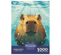 Jigsaw Puzzles for Adults 1000 Piece Capybara Swimming Underwater Illustration Jigsaw Relax Games Wall Decoration Deal As Gifts for The Whole Family 70x50cm/1000pcs