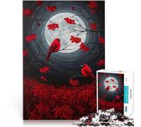 Jigsaw Puzzles for Adults 1000 Piece Cardinal Love Under the Moon Stressabbau Tolle Geschenke und Spielzeuge75x50cm