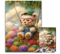 Jigsaw Puzzles for Adults, 1000 Piece Cartoon Teddy Bear Wooden Jigsaw Puzzles Interesting Stress Reduction, Gifts Ideas for 14+ 50X75CM