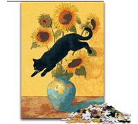 Jigsaw Puzzles for Adults 1000 Piece Cat And Sunflower, Family Entertainment Toys Is Ideal As Gifts for The Whole Family for 14+ (Size 50x75cm)