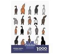 Jigsaw Puzzles for Adults 1000 Piece Cat Butt Funny Poster Teenager Puzzles Hands-on Game Home Decoration Christmas Birthday Gifts 70x50cm/1000pcs