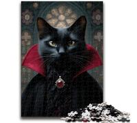 Jigsaw Puzzles for Adults 1000 Piece Cat from An Aristocratic Family Stress Reliever Difficult Challenge Suitable for Desktop Decoration 50x75cm