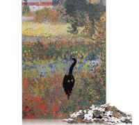 Jigsaw Puzzles for Adults 1000 Piece Cat in Flower Field Woodenboard Puzzles for Adults Funny 1000pcs (75x50cm)