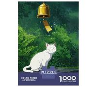 Jigsaw Puzzles for Adults 1000 Piece Cat in Rain with Wind Chime Puzzles for Adults Relaxing Games A Work of Art Fun Activities at Home 52x38cm/1000pcs
