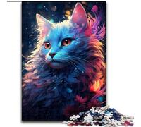 Jigsaw Puzzles for Adults 1000 Piece Cat in The Flowers Made of Wood, High-Difficulty Brain Teaser for Teenagers 50x75cm for Family Interactive Game