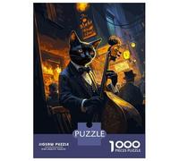 Jigsaw Puzzles for Adults 1000 Piece Cat Jazz Musician Jigsaw Hands-on Game Birthday Present Unique Birthday And Xmas Gifts 38x26cm/1000pcs