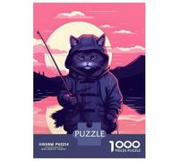 Jigsaw Puzzles for Adults 1000 Piece Cat Lake Fishing Puzzle for Adults Relaxing Games Hand Speed Race Fun Activities at Home 52x38cm/1000pcs